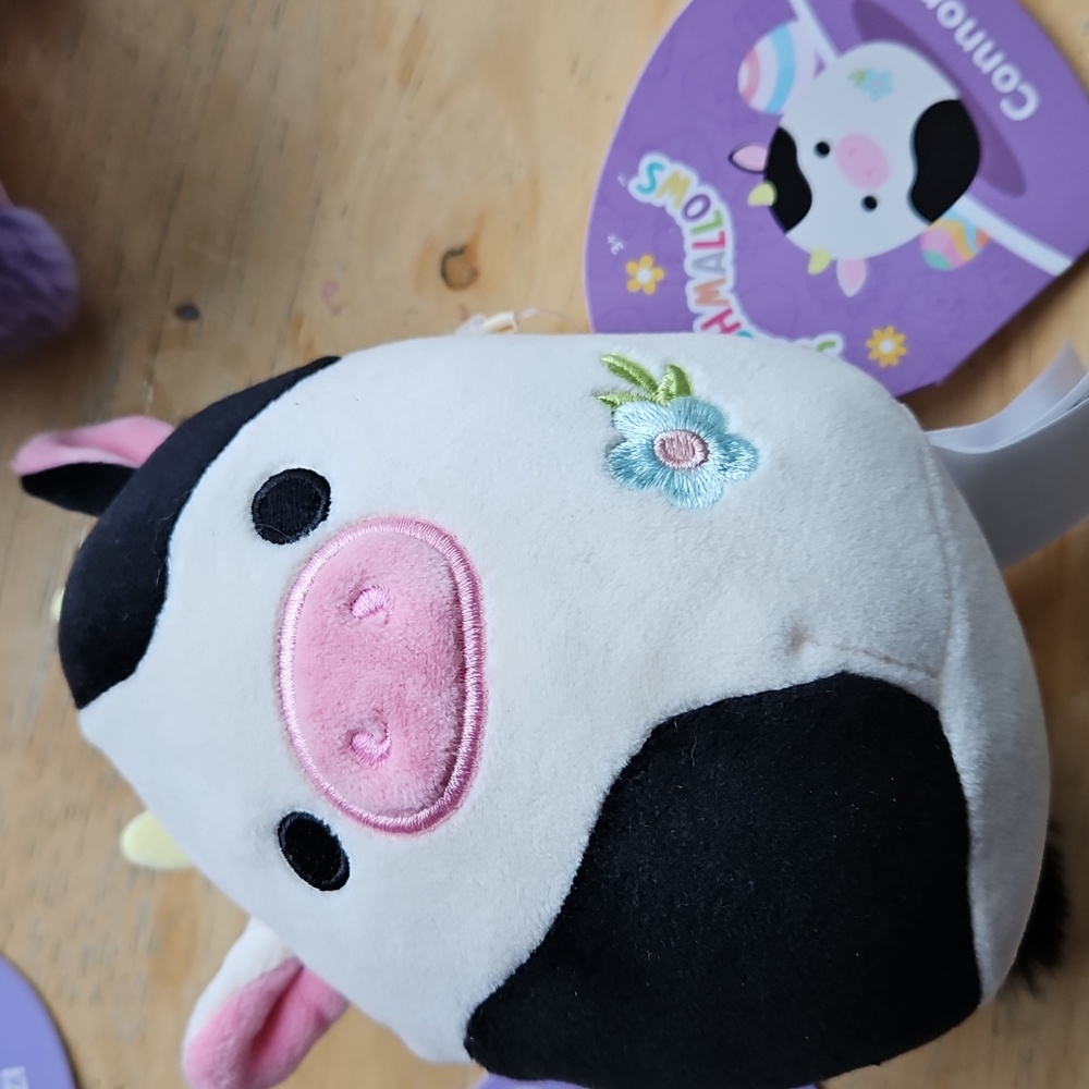 Four Mini Squishmallows Stuffed Animals Set - Pink, Purple, Black, White, Cream - Picture 6 of 11
